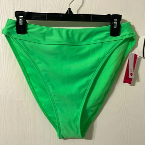 Xhileration high waisted swim bottoms NWT lime green size large - Picture 1 of 6
